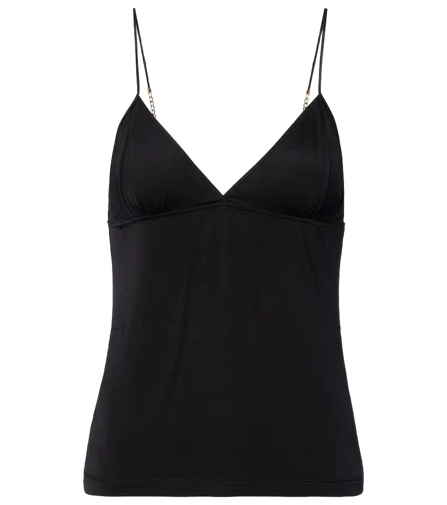 Saint Laurent Cassandre chain-detail jersey camisole