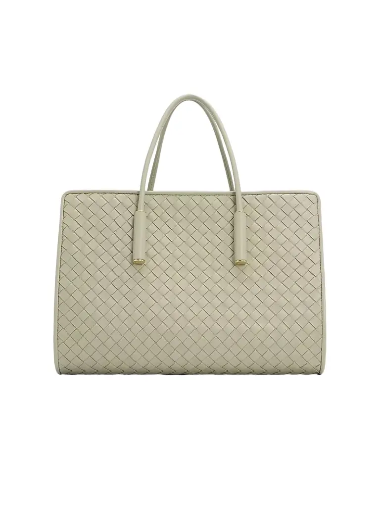 Bottega Veneta Women's Barbara Intrecciato Leather Tote Bag - Travertine Brass