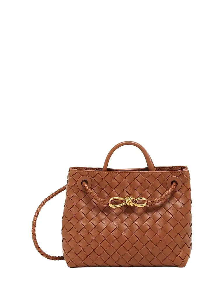 Bottega Veneta Women's Andiamo Intrecciato Leather Top-Handle Bag - Tannin - Women's Bags