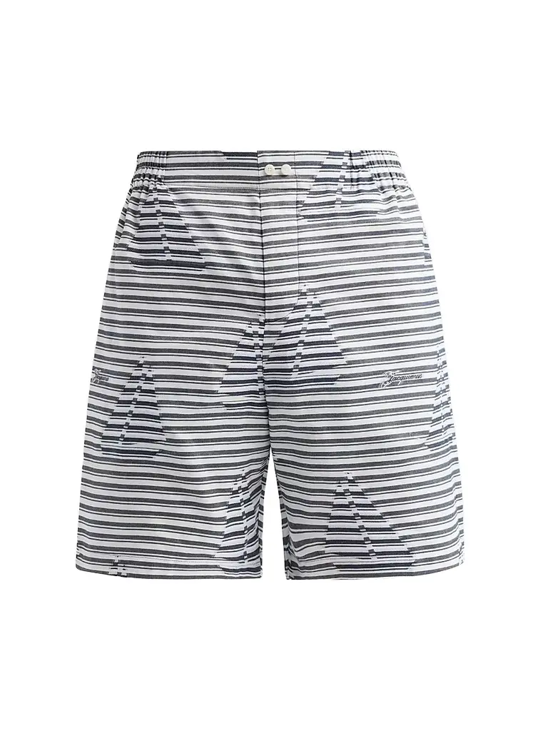 Jacquemus Men's Le Calecon Jacquard Shorts - Jacquard Boat Navy White