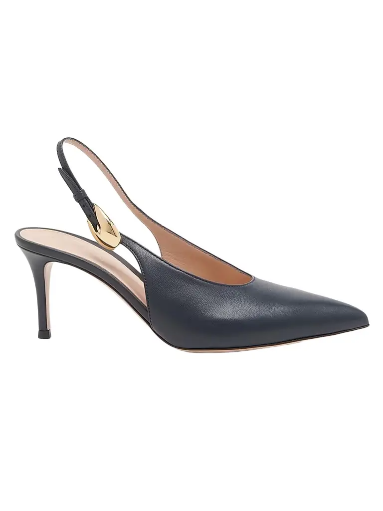 Gianvito Rossi Women's 70MM Leather Slingback Pumps - Denim - Women's Clothing