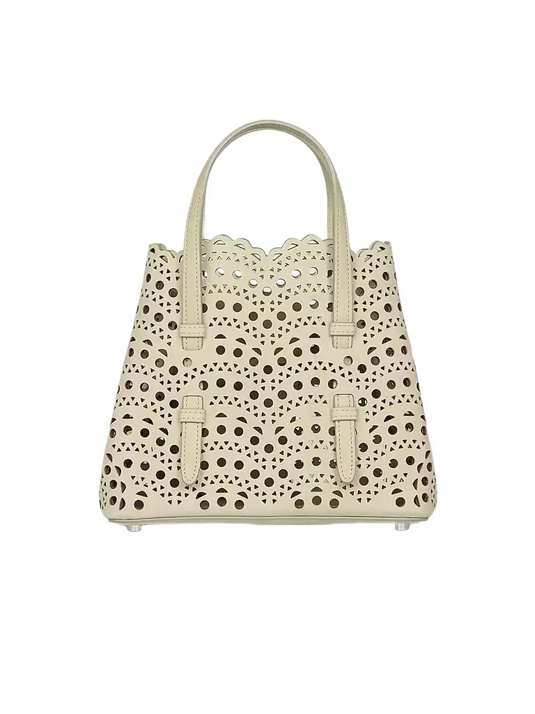 Alaïa Women's Mina 20 Wave Perforated Suede Top Handle Bag - Light Green
