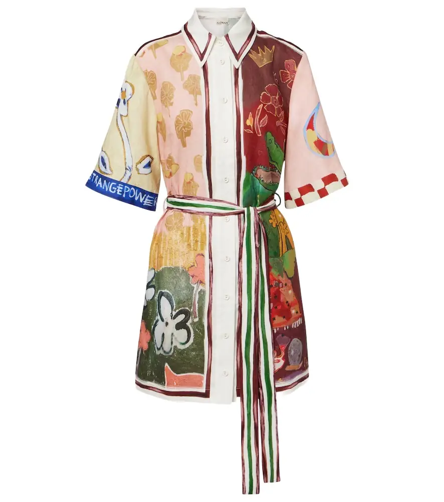 Alemais Alémais x MLAK Tangible Love printed linen minidress