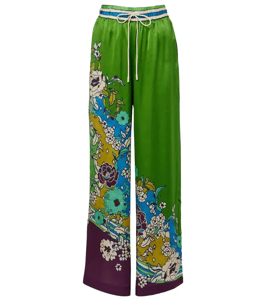 Alemais Alémais Nanci printed silk satin wide-leg pants