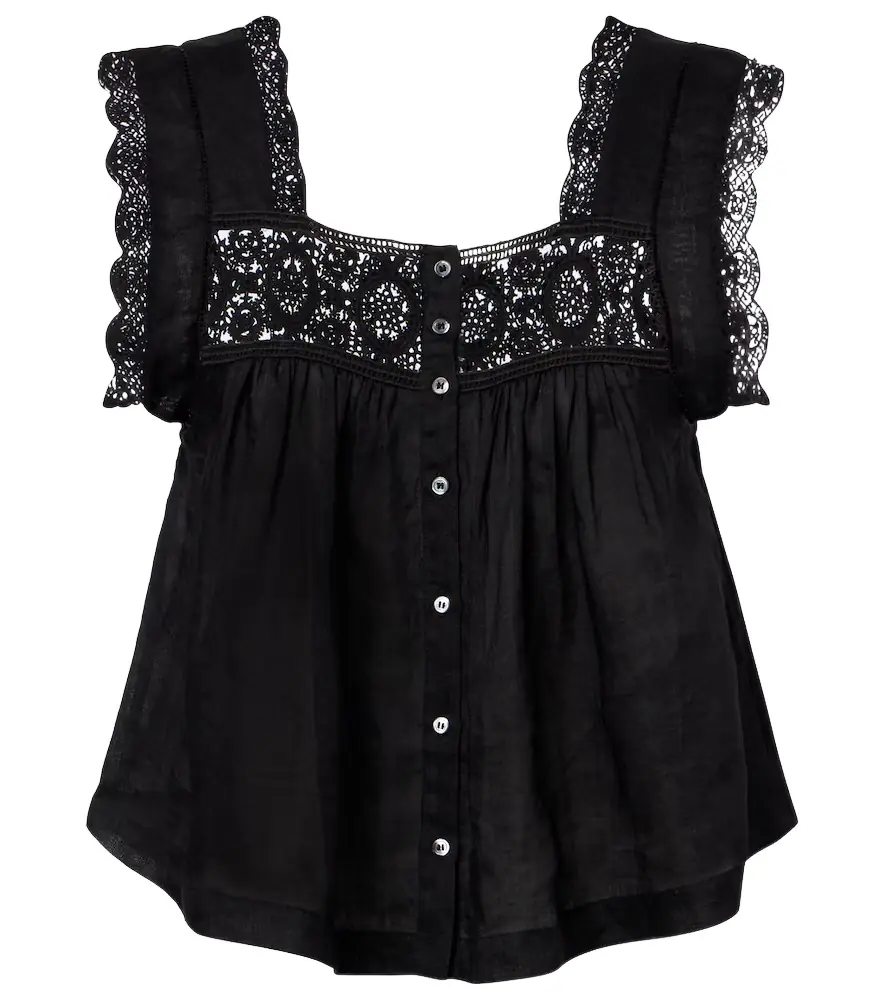 Citizens of Humanity Mia lace-trimmed top