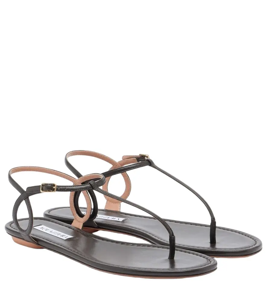 Aquazzura Almost Bare leather thong sandals