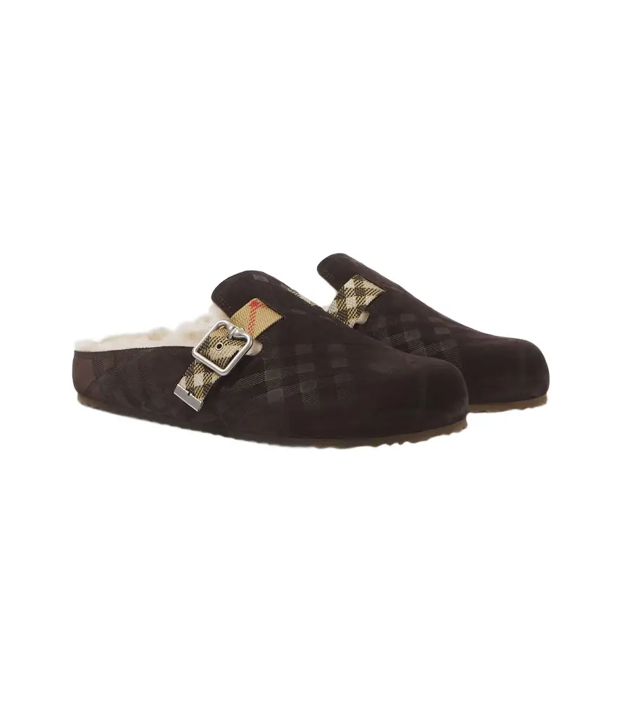 Burberry Urchin shearling-lined suede clogs