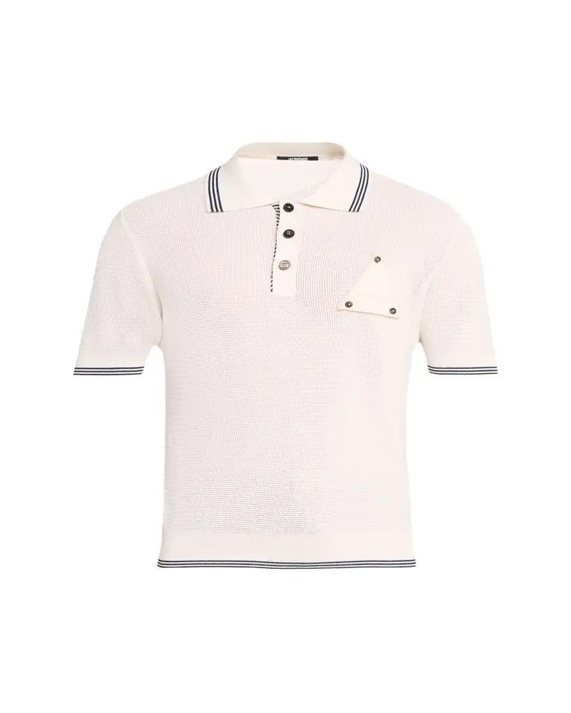 Jacquemus Men's Silk and Cotton Mesh Polo Shirt