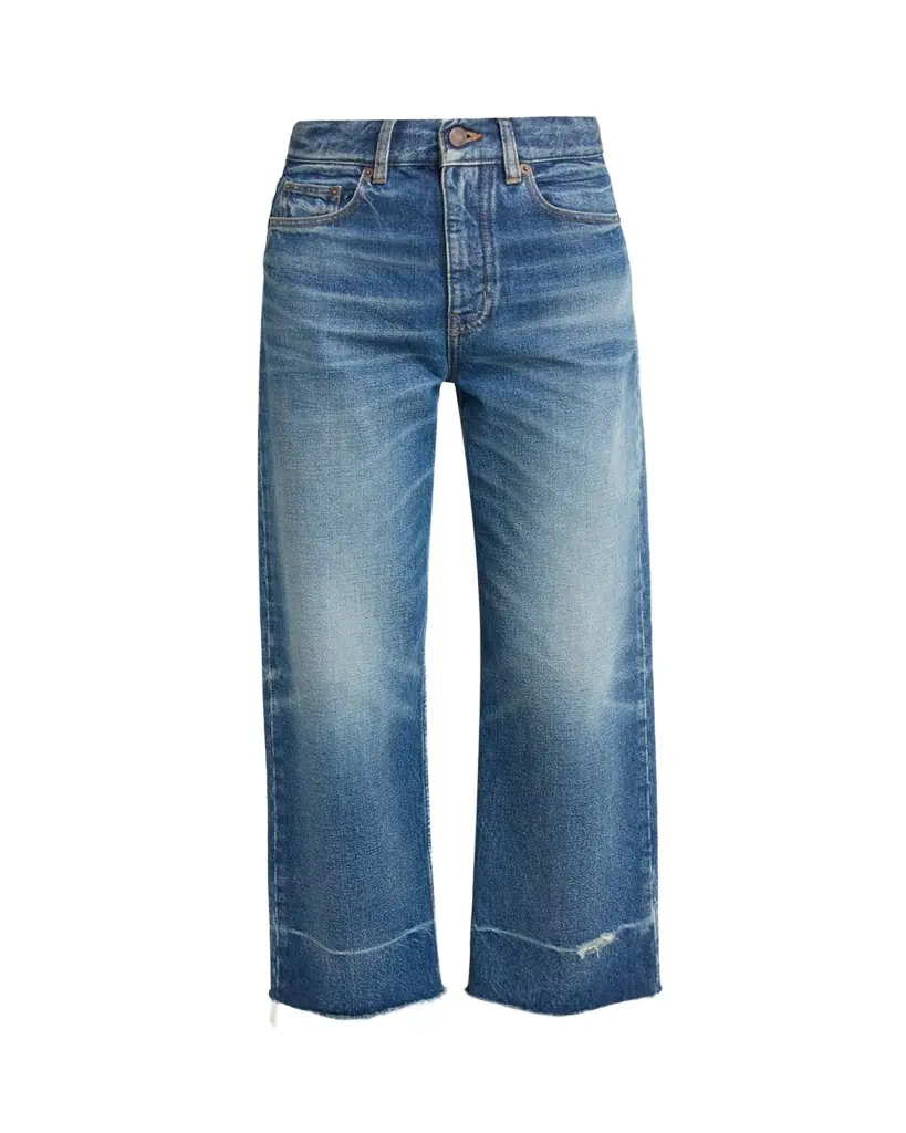 Chloe Mid-Rise Straight-Leg Raw-Hem Ankle Jeans