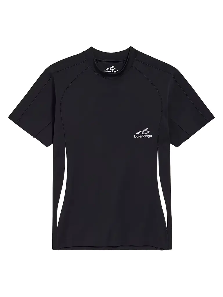 Balenciaga Men's Techwear Short Sleeve T-Shirt - Navy White