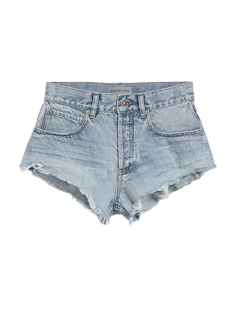 Balenciaga Women's Mini Shorts - Bleach Light Blue