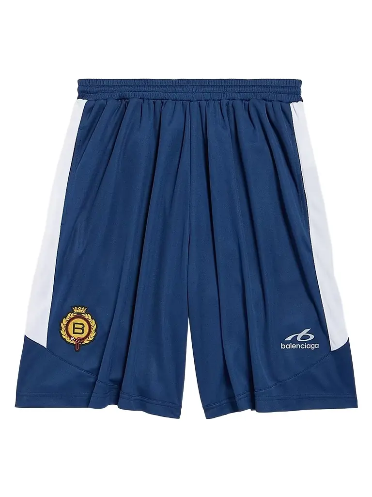 Balenciaga Men's Soccer Baggy Shorts - Navy