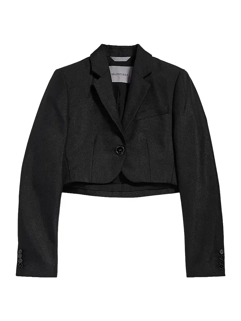 Balenciaga Women's Cropped Blazer - Black