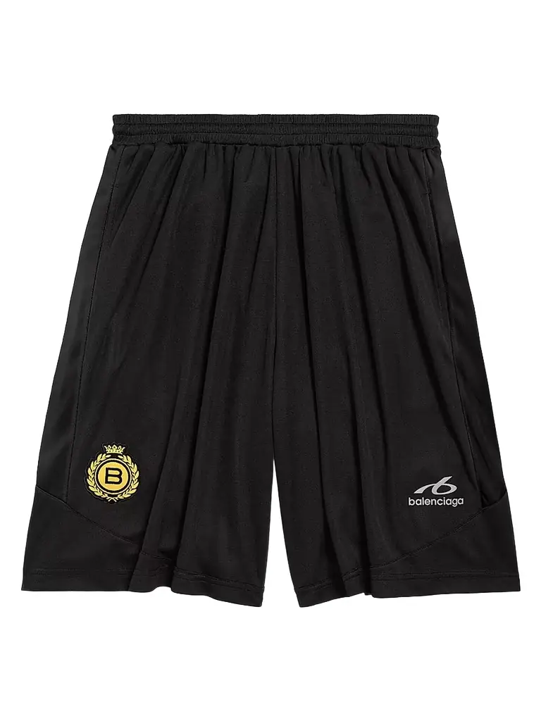 Balenciaga Men's Soccer Baggy Shorts - Black