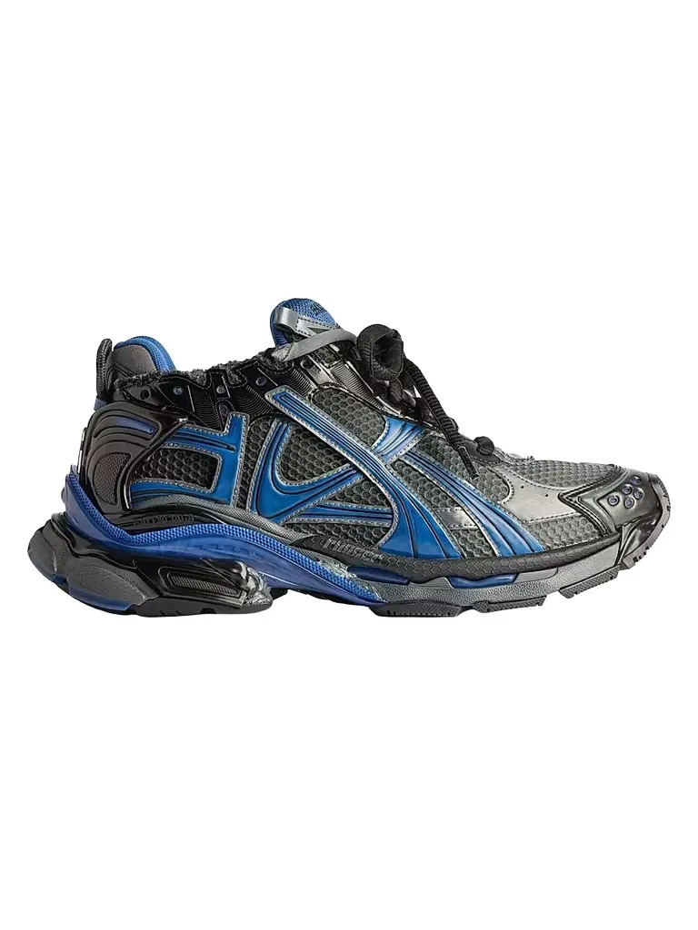 Balenciaga Men's Runner Gradient Mesh Sneakers - Black Blue Grey