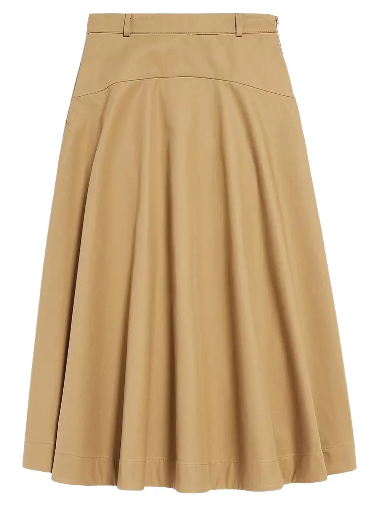 Balenciaga Women's A-Line Cotton Skirt - Camel