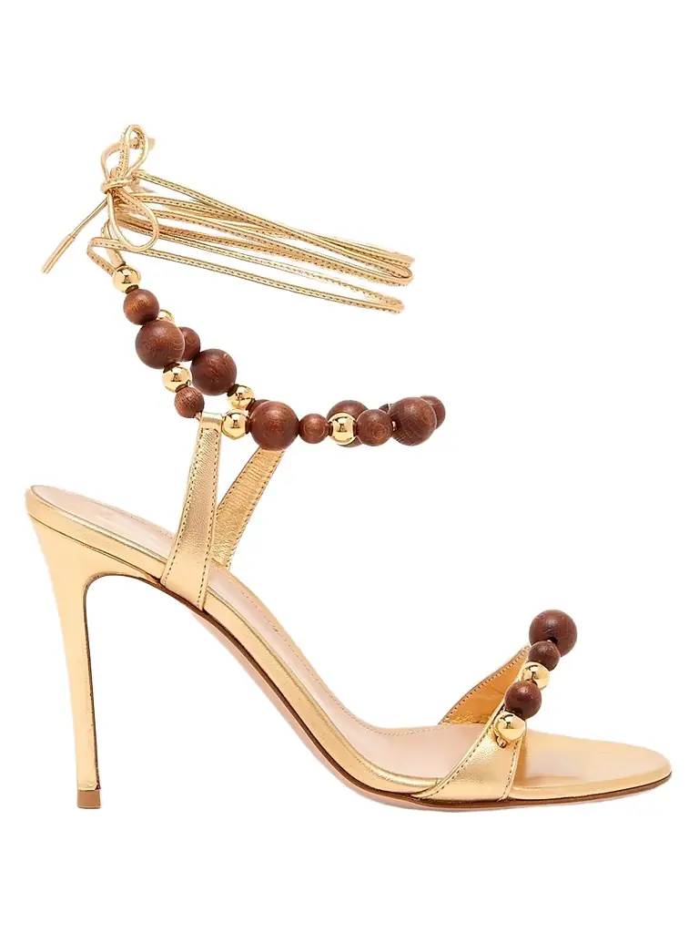 Gianvito Rossi Women's 95MM Beaded Leather Sandals - Meko Mekong