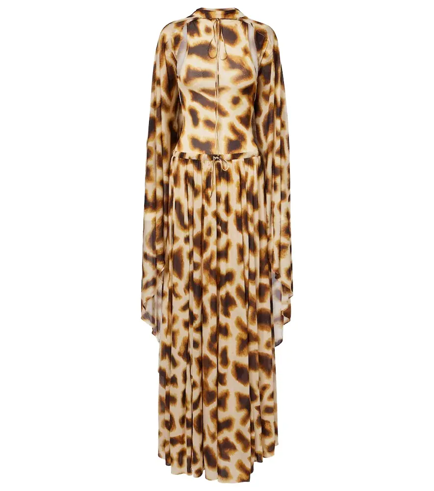 Christopher Esber Printed draped caped gown