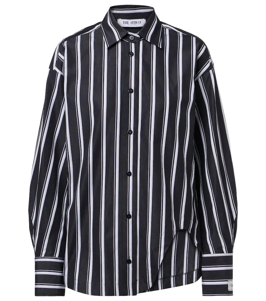 The Attico Striped cotton poplin shirt