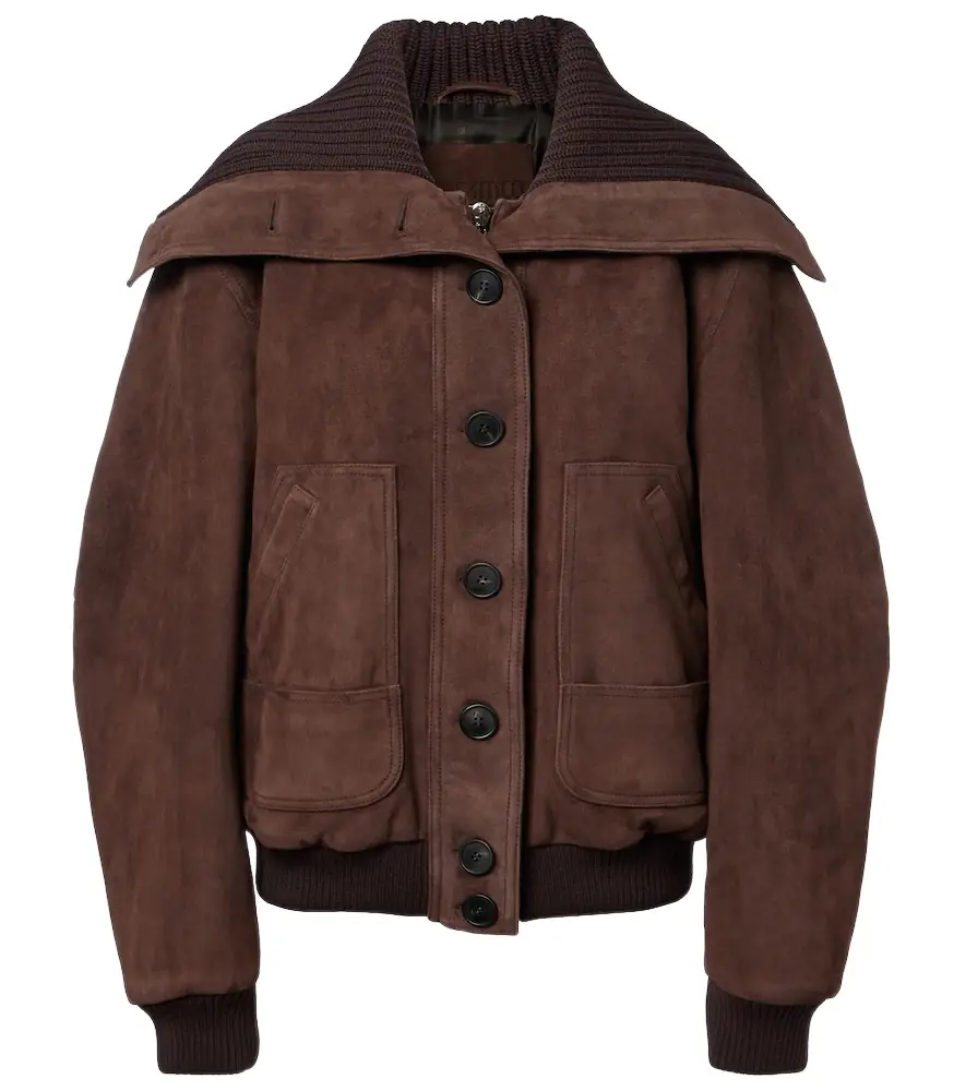 The Attico Oversized suede bomber jacket - Women's Clothing
