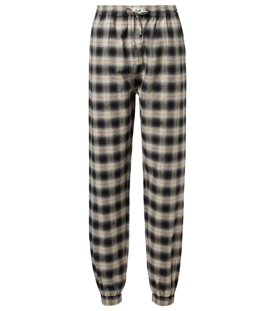 The Attico Checked cotton sweatpants