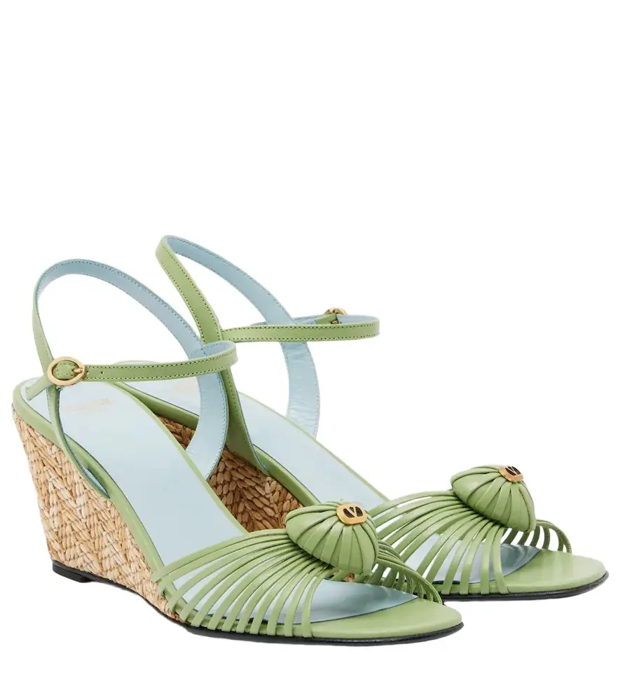 Valentino Garavani Caur Royal leather wedge sandals - Women's Clothing