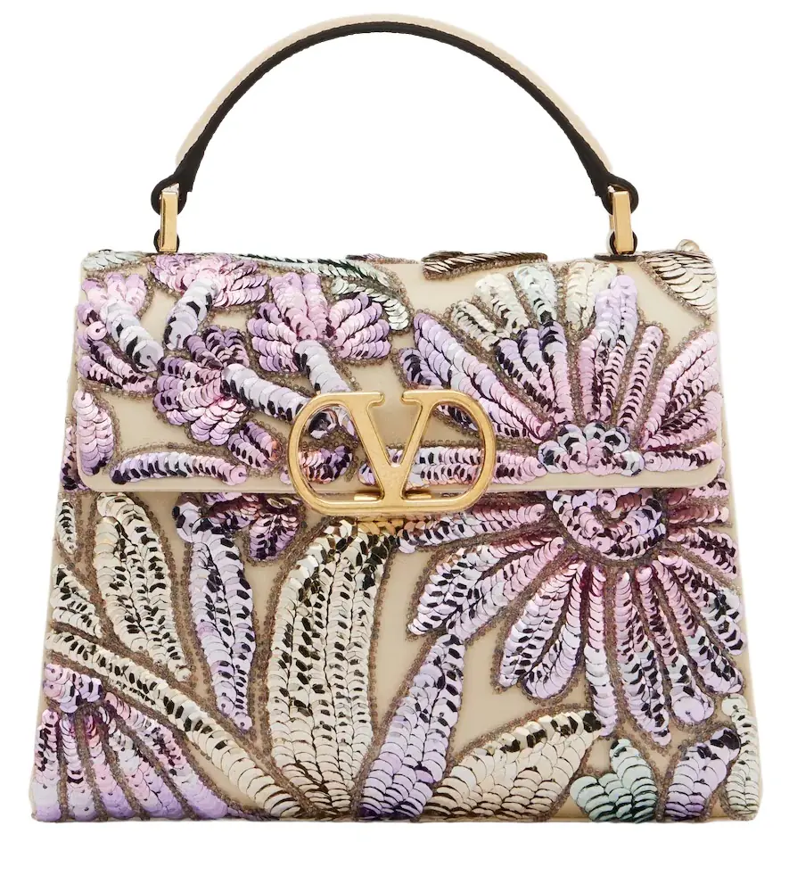 Valentino Garavani VSling Mini sequined satin top-handle bag