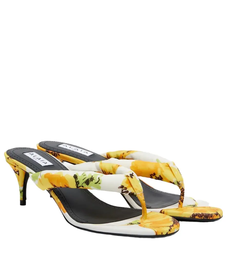 Alaia Alaïa Floral padded thong sandals - Women's Clothing