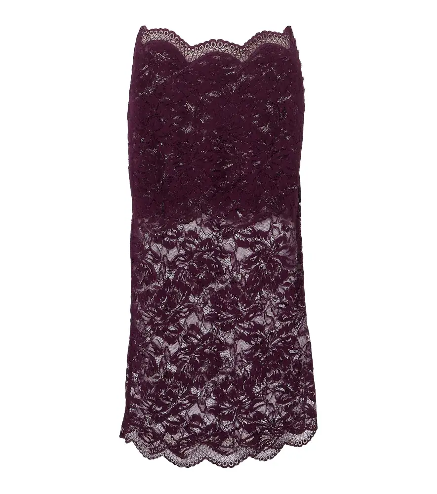 Rabanne Floral lace midi skirt