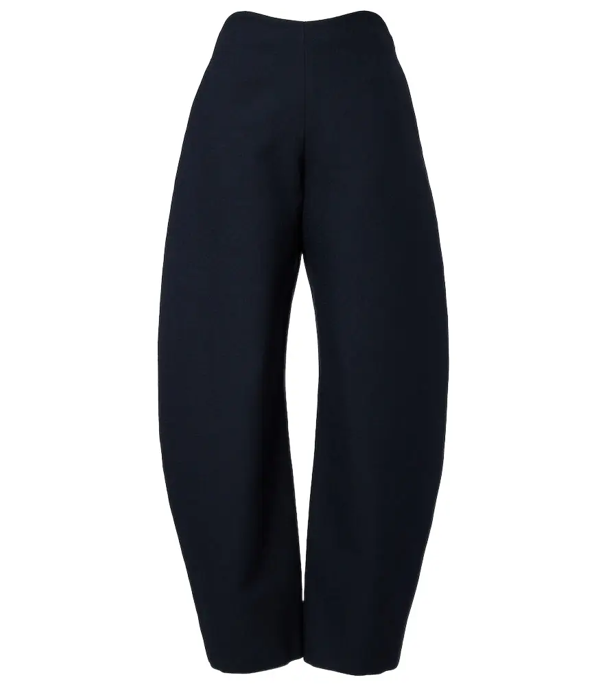 Alaia Alaïa Round wool crepe barrel-leg pants
