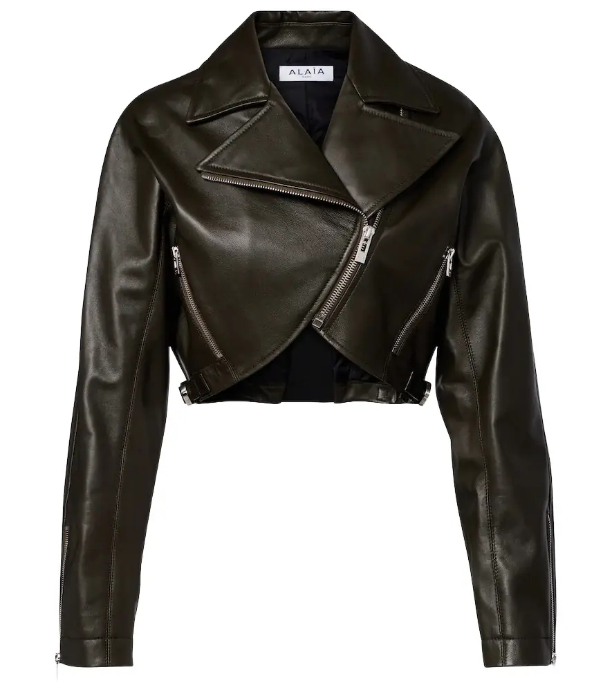Alaia Alaïa Cropped leather biker jacket - Women's Clothing