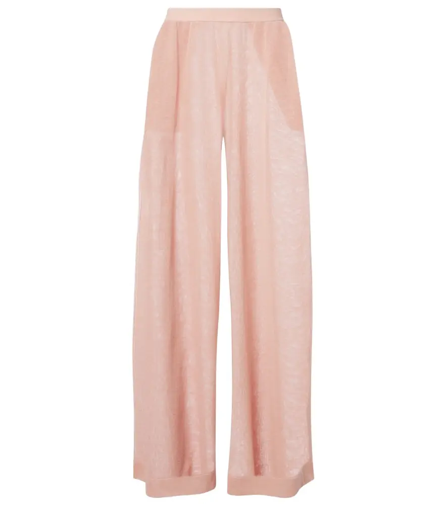 Alaia Alaïa Semi-sheer linen and silk wide-leg pants