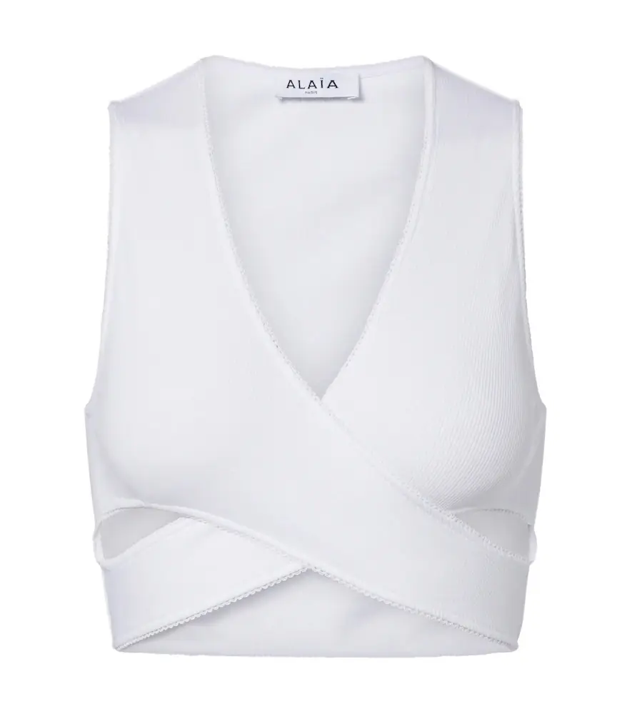 Alaia Alaïa Ribbed-knit jersey crop top - Women's Clothing