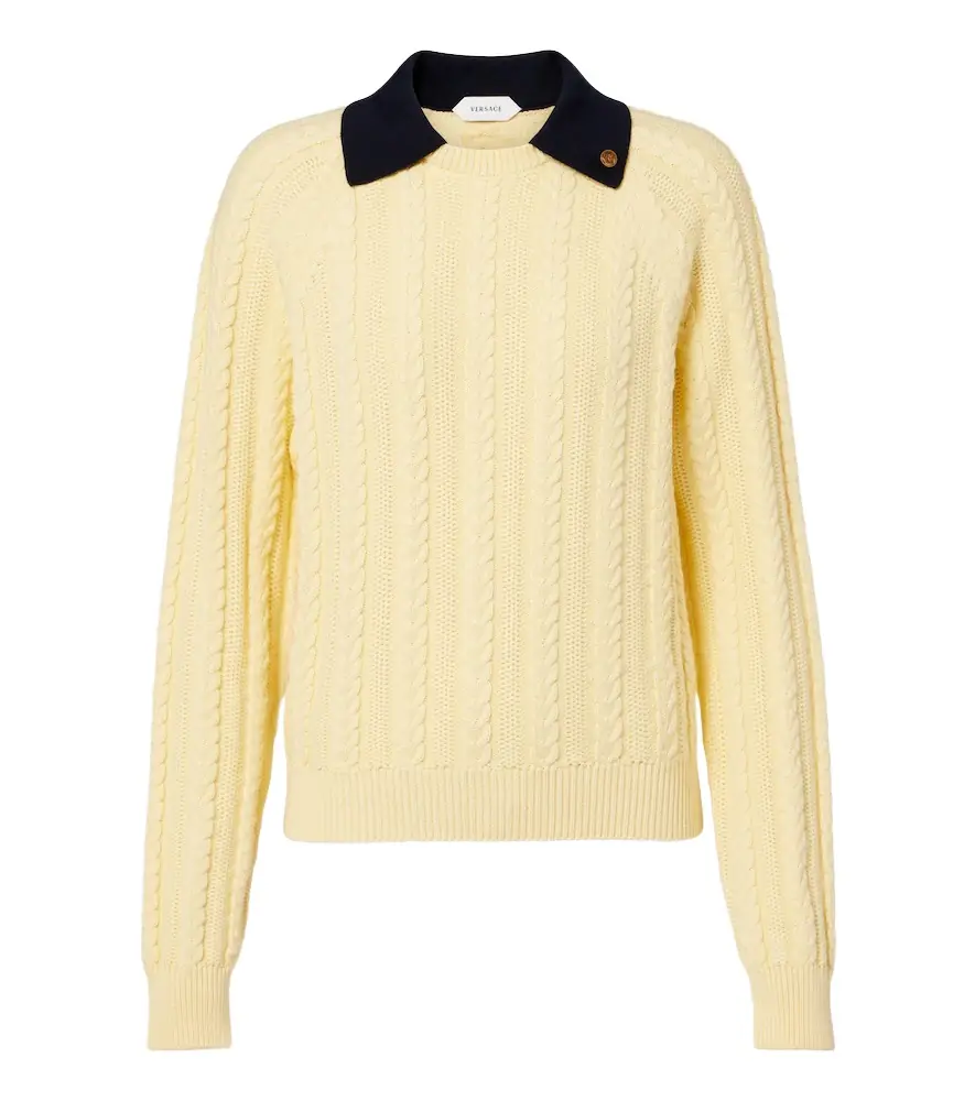 Versace Medusa cable-knit cotton sweater