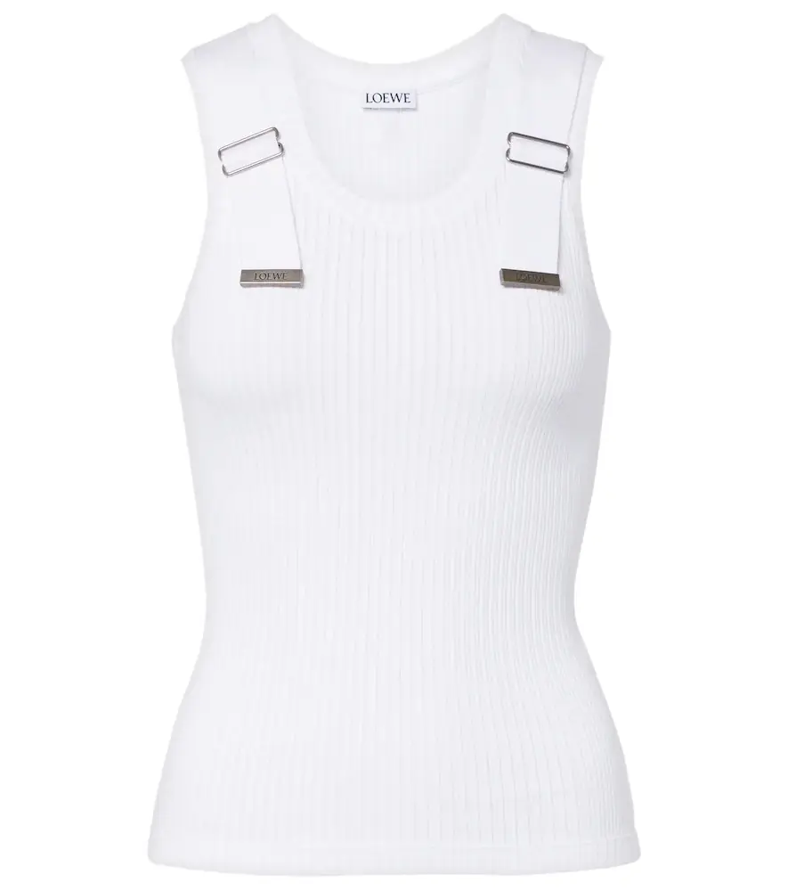 Loewe Ribbed-knit cotton-blend tank top - Women's Clothing