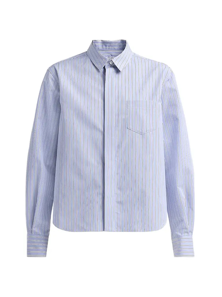 Sacai Women's Cotton Poplin Striped Shirt - Blue Stripe