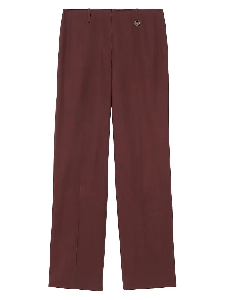 Burberry Women's Wool Tailored Trousers - Vineyard Red - Women's Clothing