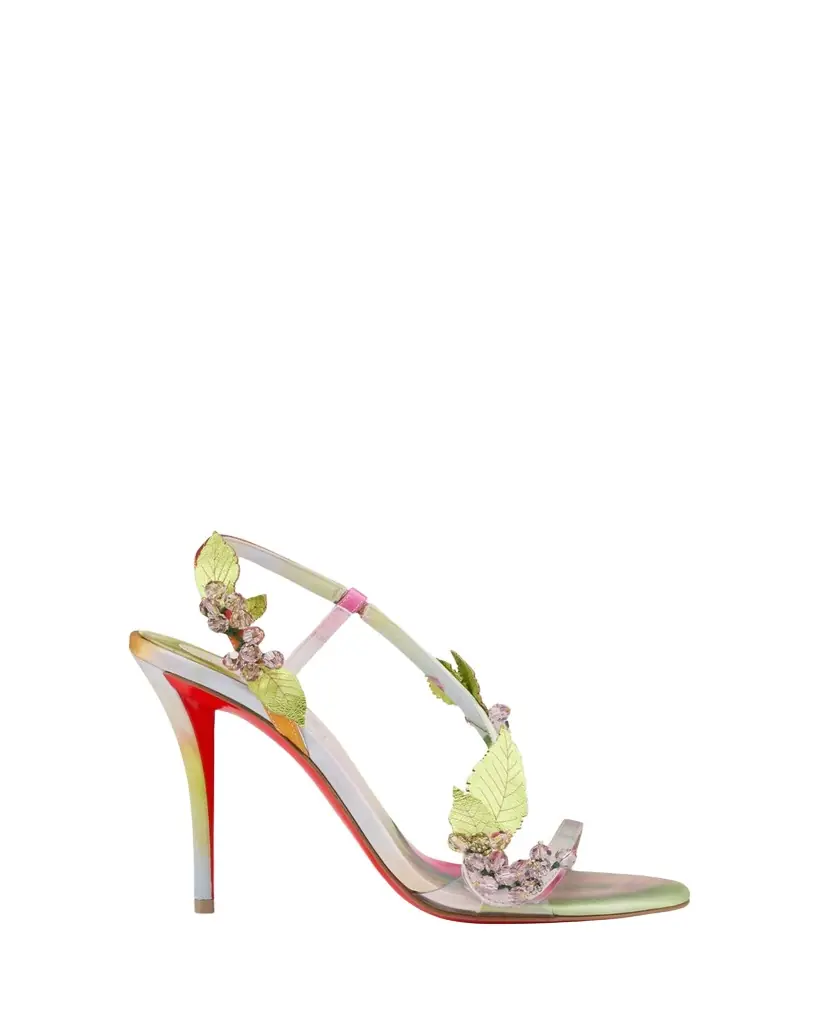 Christian Louboutin 100mm Rosa Fruit Embellished Satin Sandals