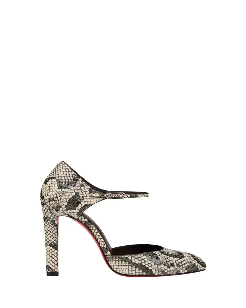Christian Louboutin 100mm Fanny Demie Snake-Embossed Leather Pumps