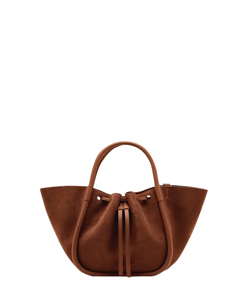Proenza Schouler Small Ruched Suede and Leather Tote Bag