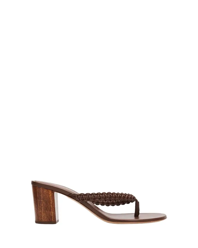 Gianvito Rossi 70mm Braided Nappa Leather Thong Sandals