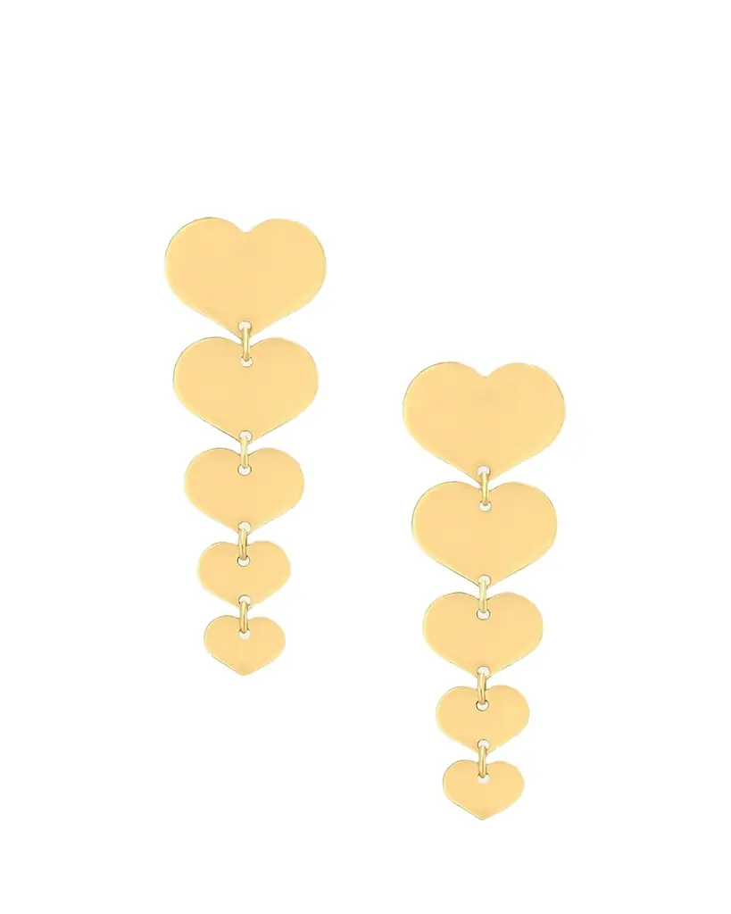 JIA JIA 14K Gold Love Heart Drop Earrings