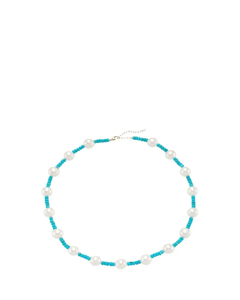 JIA JIA 14K Nevada Turquoise and Pearl Necklace