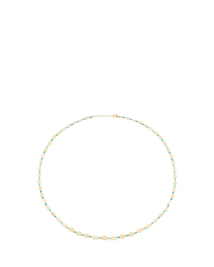 JIA JIA 14K Opal Teardrop and Turquoise Necklace