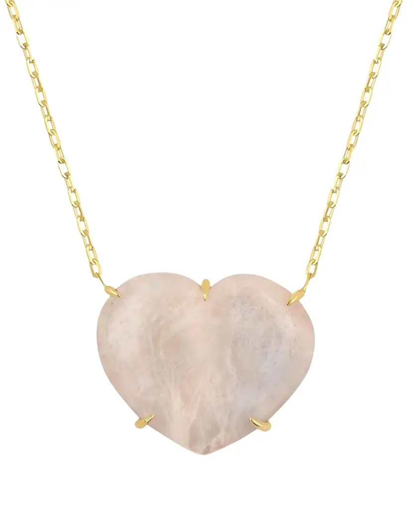JIA JIA 14K Rainbow Moonstone Heart Necklace