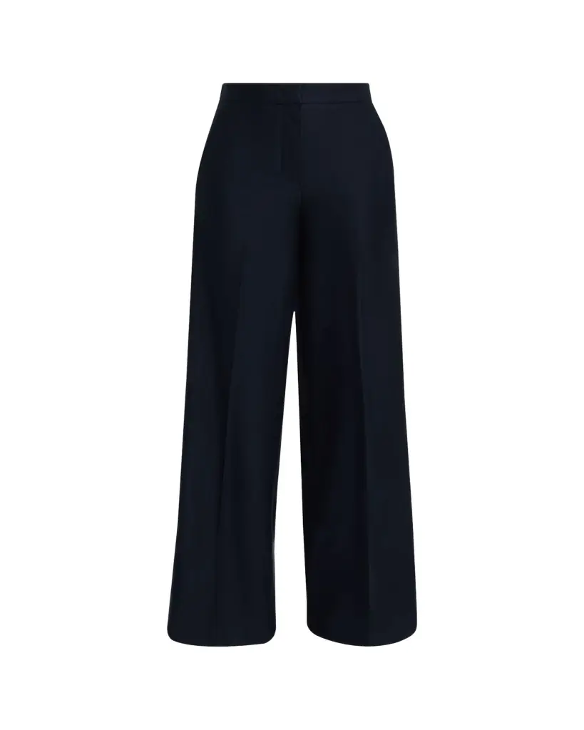 Max Mara High-Rise Wool Pique Jersey Wide-Leg Pants