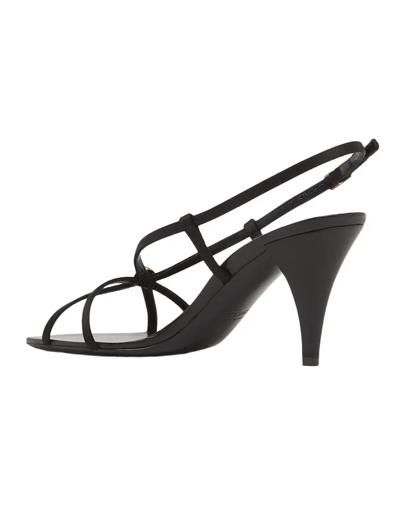 Versace 80mm Medusa Satin Strappy Sandals