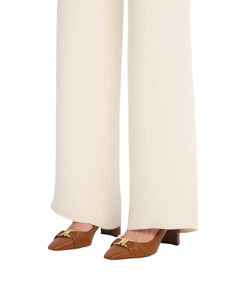 Ferragamo Tillya 70mm Leather Block-Heel Pumps with Gancini Ornament