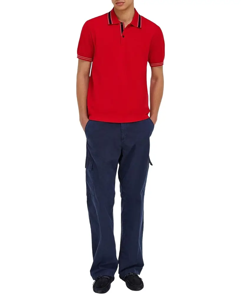 Ferragamo Men 's Cotton Pique Tipped Polo Shirt