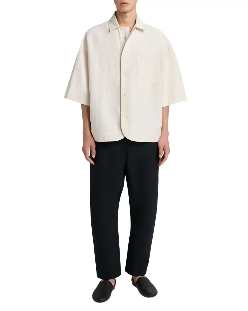 Jacquemus Men 's Le Pantalon Cropped Curved-Leg Trousers